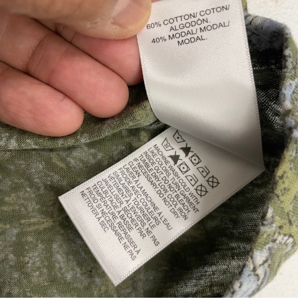 Lucky brand peplum Green Blue floral blouse/ Top size S/P - Picture 10 of 13